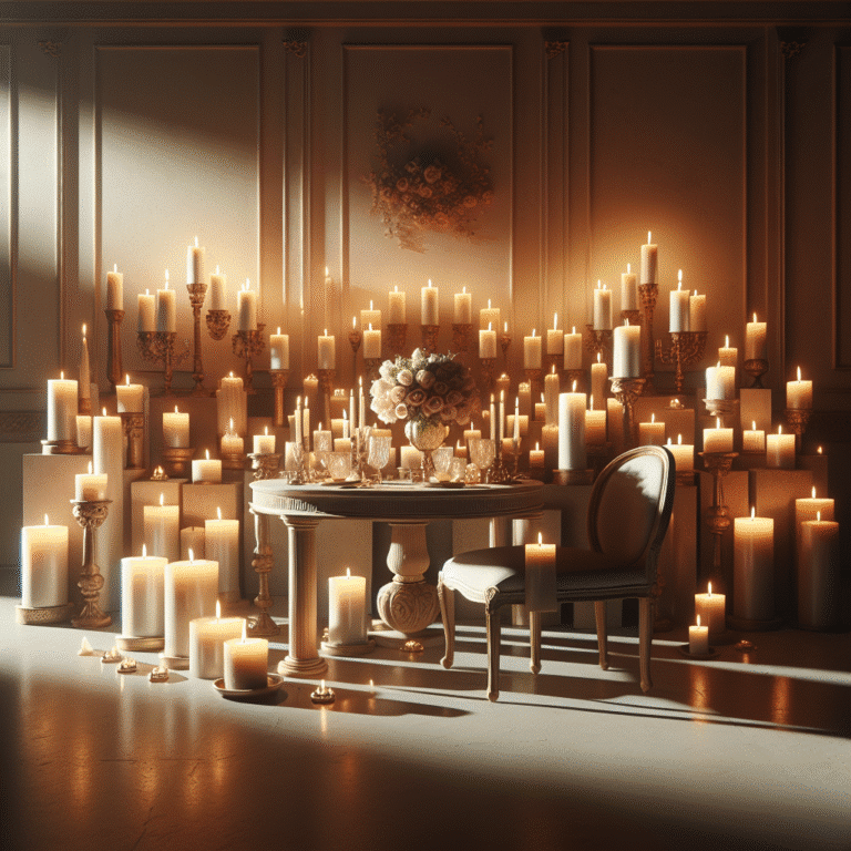 luxury candles for a romantic evening in