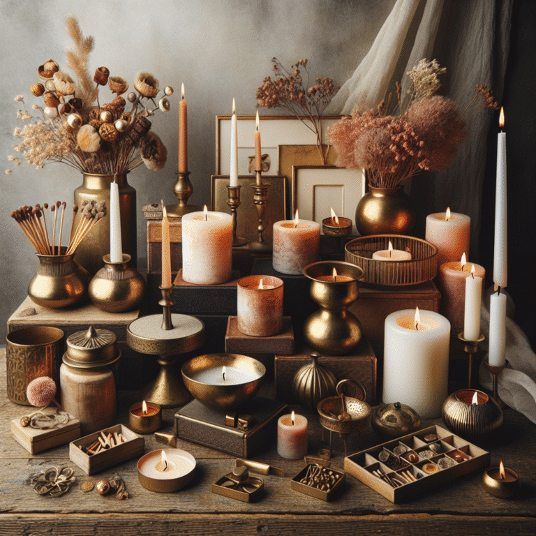 combining accessories for candle aesthetics