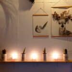 floating shelf candle trays